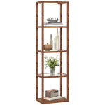 Led Floor Lamp With Glass Shelves, Dimmable Room Lamp | Brown