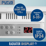Electric Radiator Panel Heater Eco Bathroom Safe Wall Mounted Or Floorstanding Timer Thermostat Lot 20 | 1800w | White