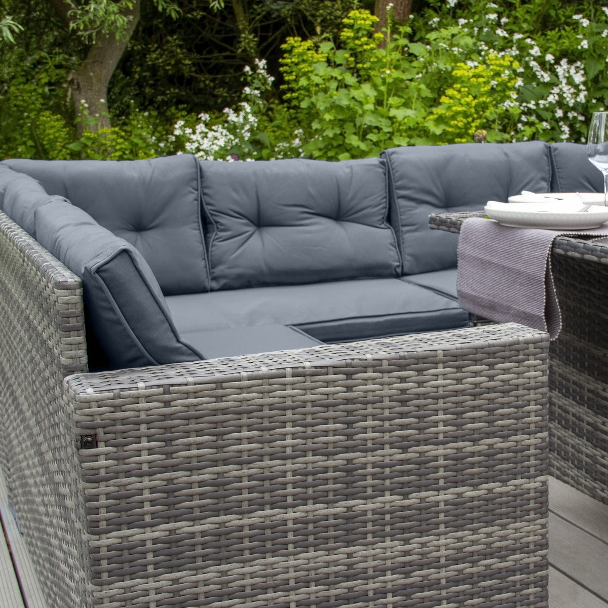 Rattan Corner Set | Grey
