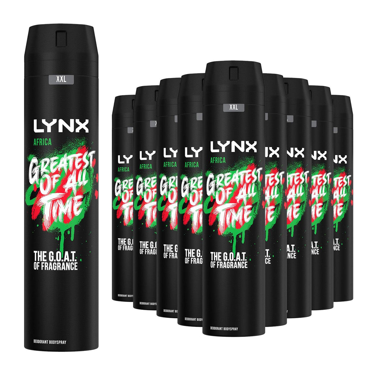 Xxl Deodorant Bodyspray Africa 48h The G.o.a.t. Of Fragrance 250ml, 24 Pack | Set of 24
