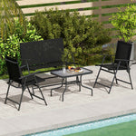 Black 4-piece Patio Set With Mesh Seats