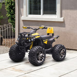 12v Quad Bike Atv With Led Lights, Music, For Boys Girls | Yellow