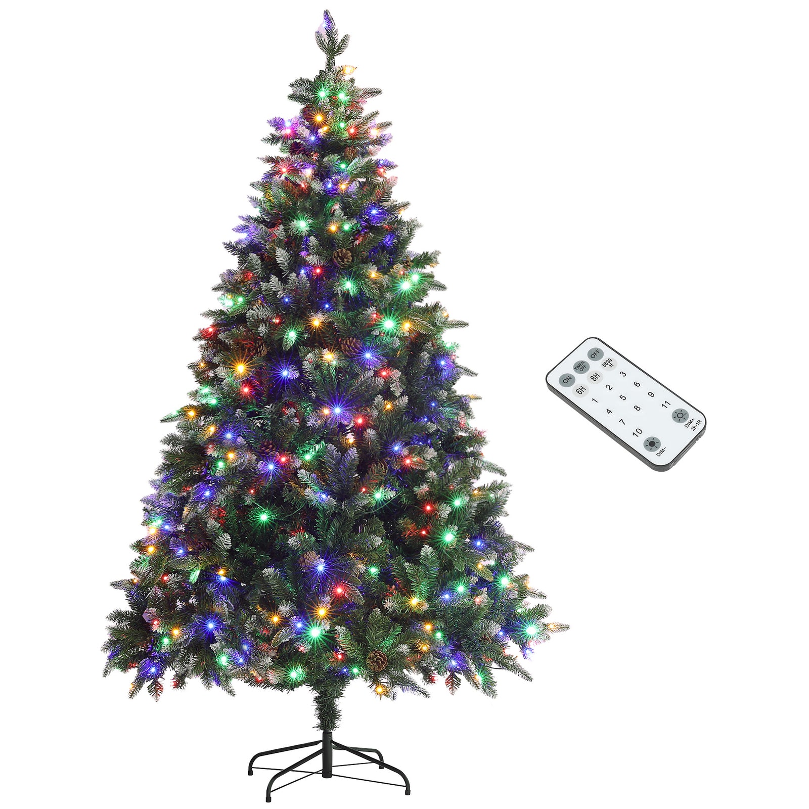 6/7ft Led Christmas Tree, Metal Base, Hinged | 7ft | Green