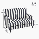 Cuddle Chair With Stripe, Armchair For Living Room | Black