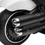 6v Electric Motorbike With Training Wheels, One-button Start | White