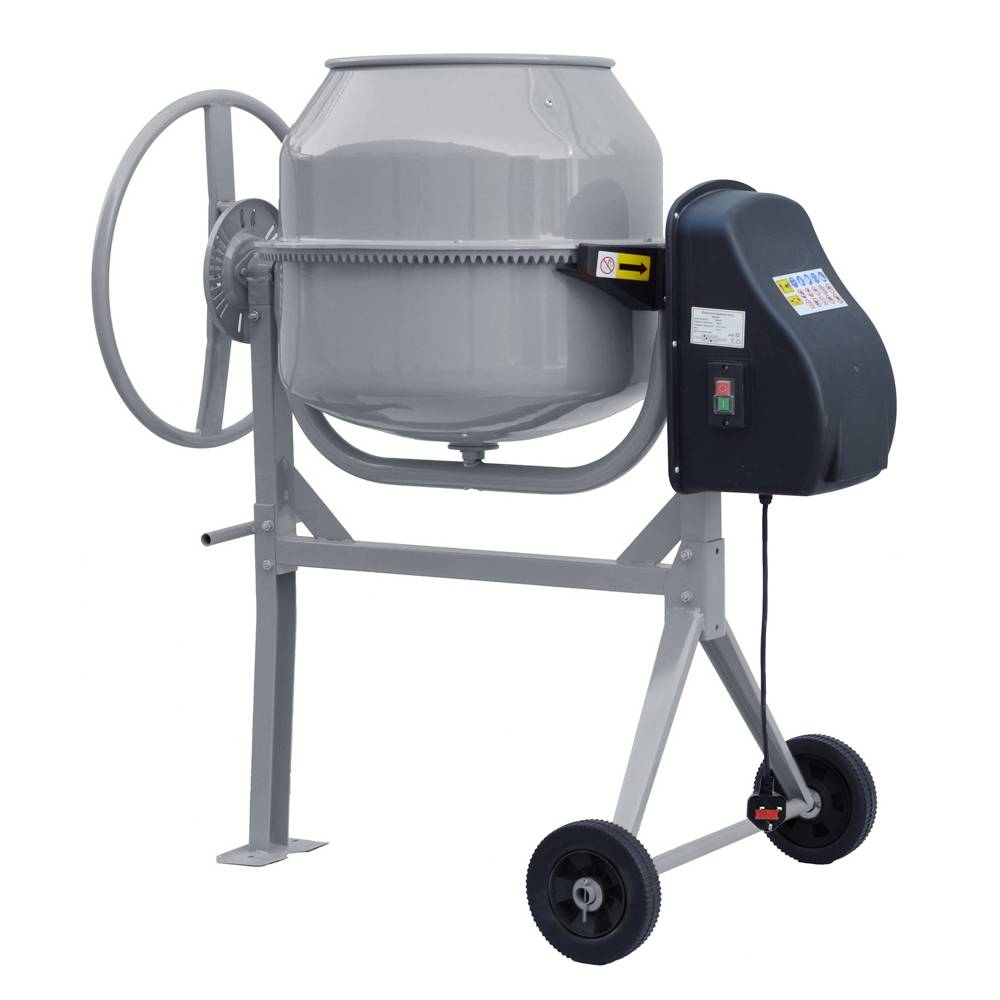 Electric Portable Cement Concrete Mixer With Wheels | 140l | Grey