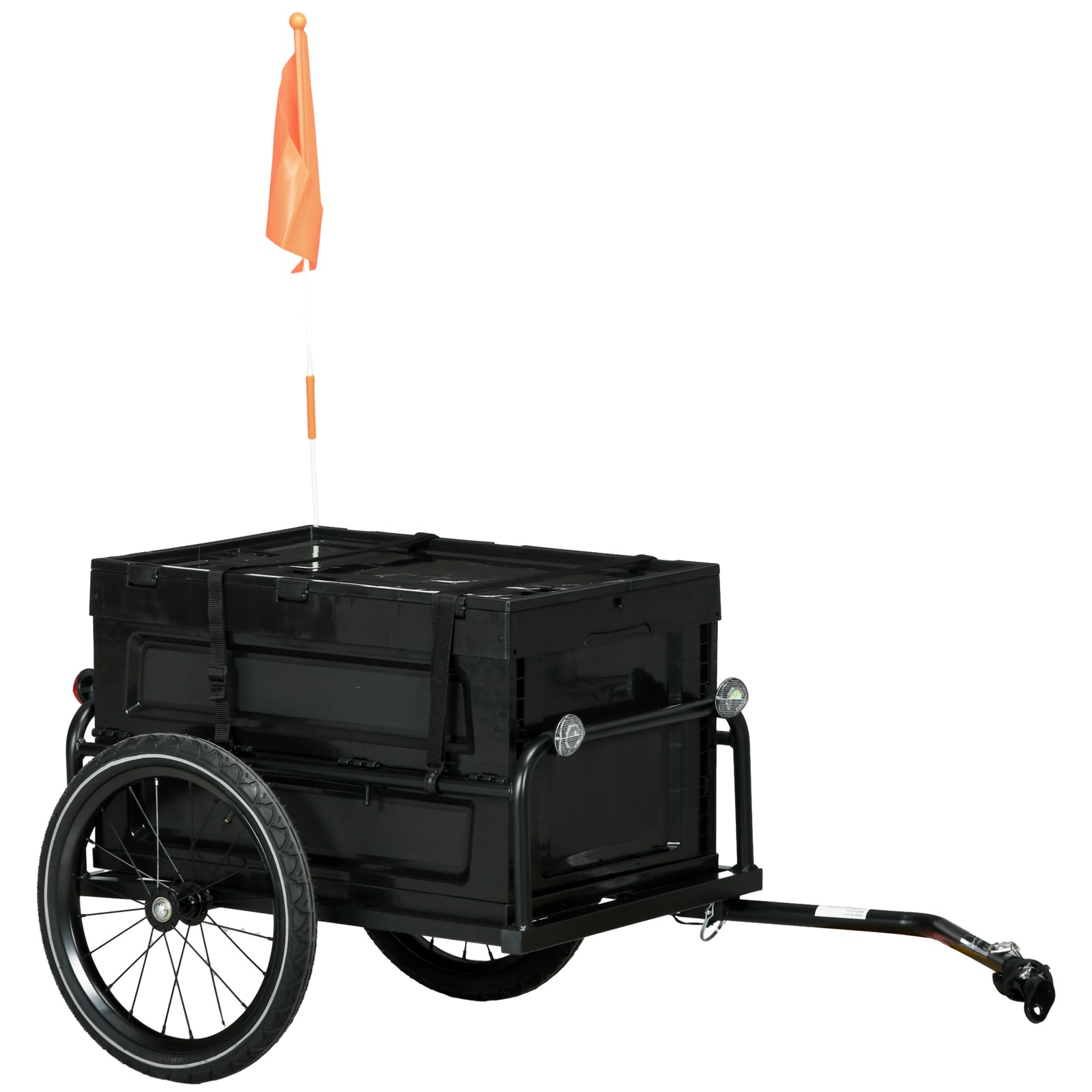 Bike Cargo Trailer With Foldable Storage Box | Black