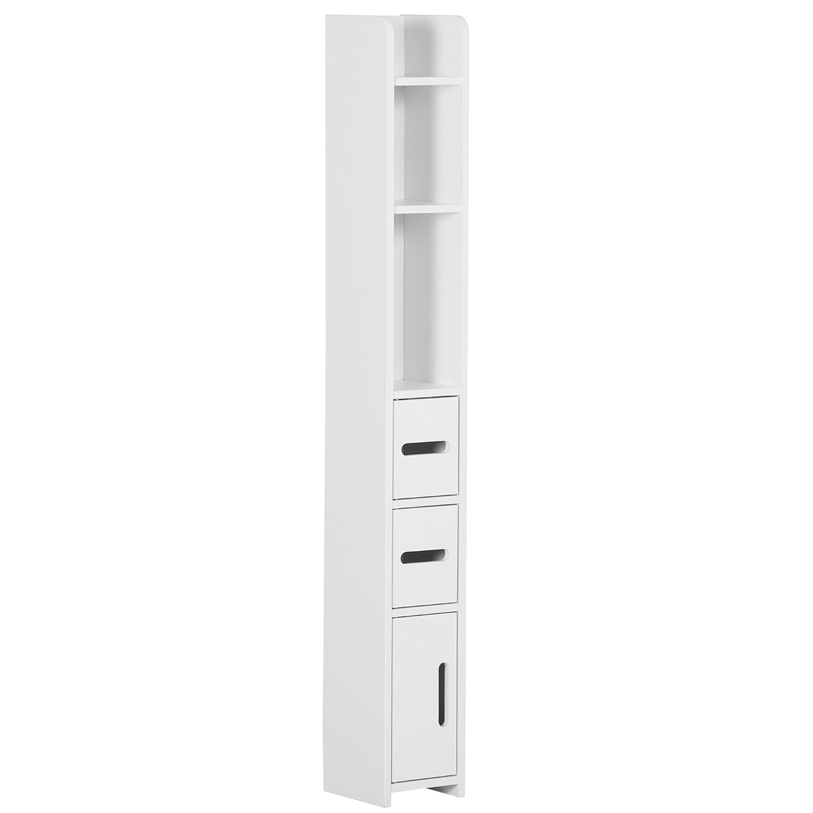 Freestanding Bathroom Cabinet W/ Open Shelves 3 Cupboards | One Size | White