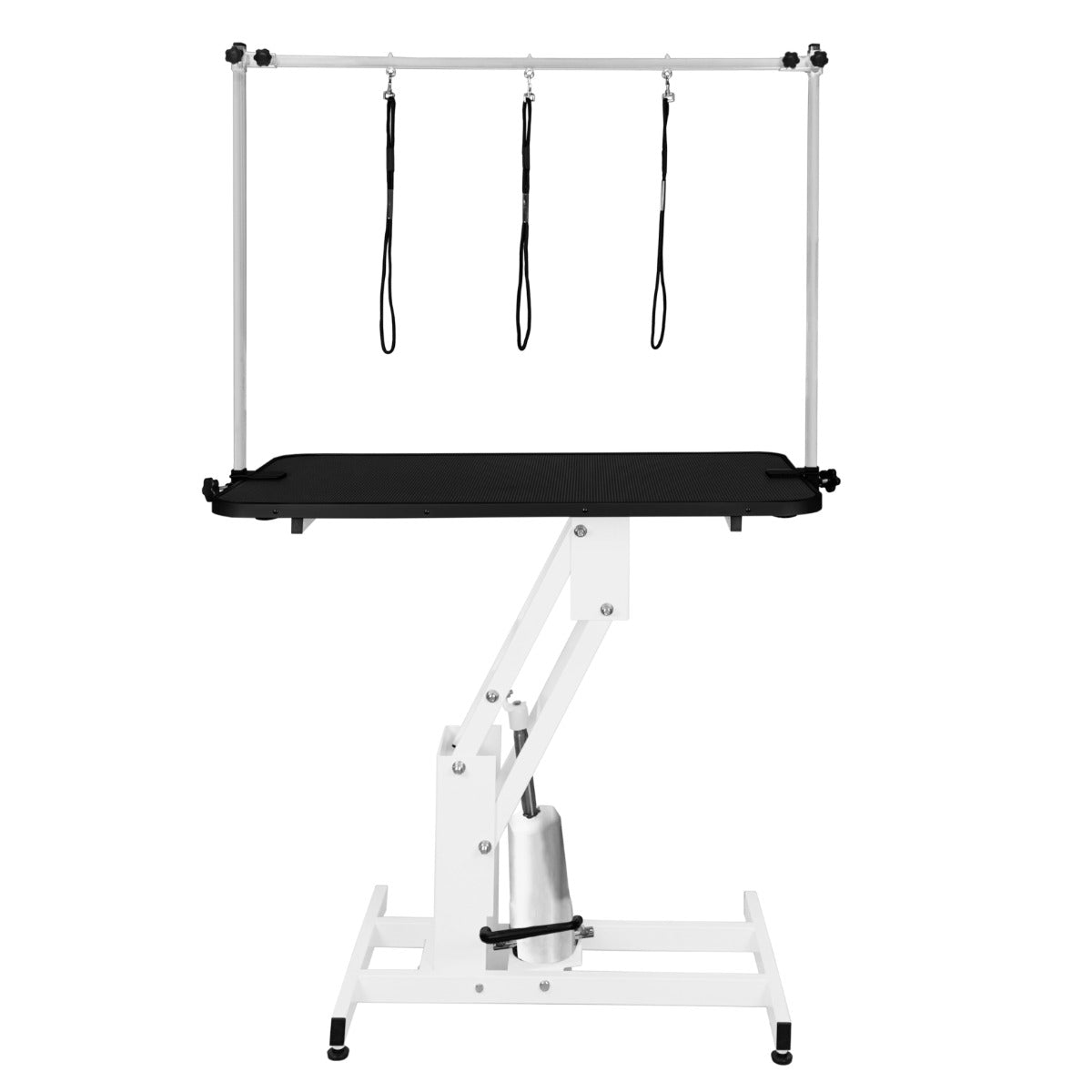 White Hydraulic Grooming Table | Black