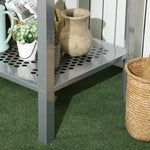 2-tier Plant Stand Storage Organizer Steel Display Shelf