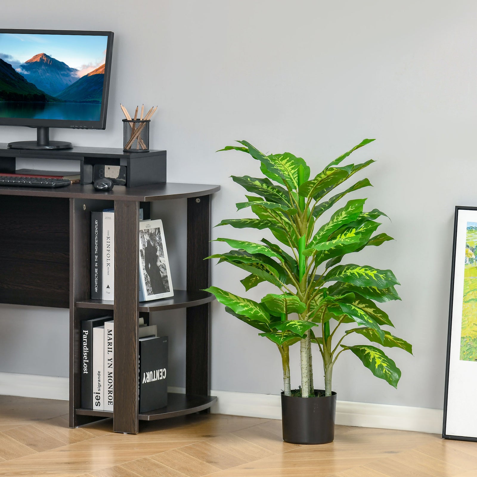Artificial Evergreen Tree Fake Plant In Pot Decor | Small | Green