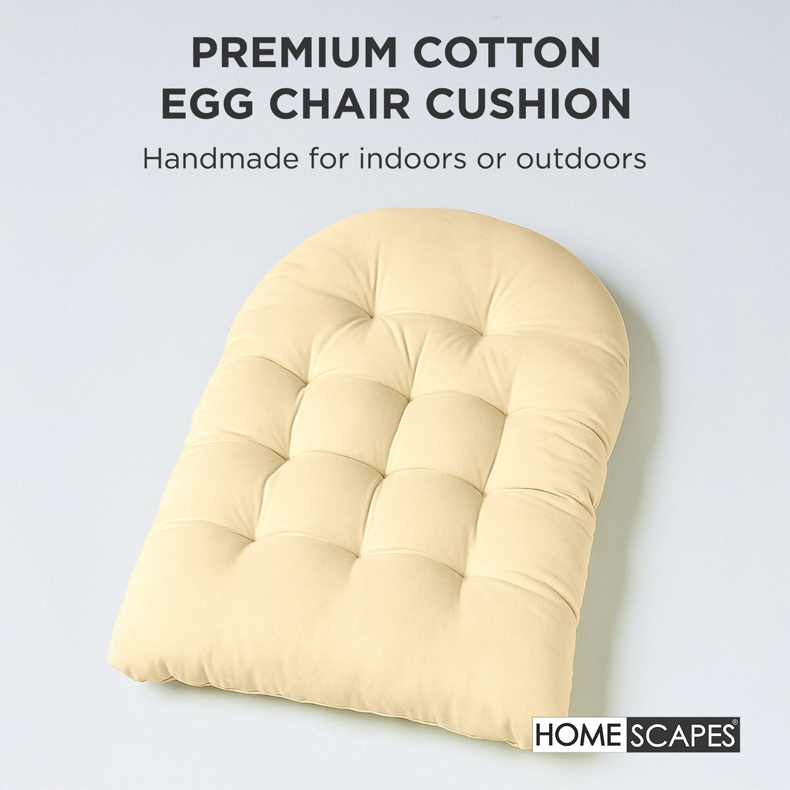 Luxury Garden Round Egg Chair Swing Cushion, 80 X 120 Cm | One Size | Cream