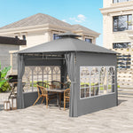 3 X 3 M Garden Gazebo, Outdoor Canopy Shelter | Light Grey