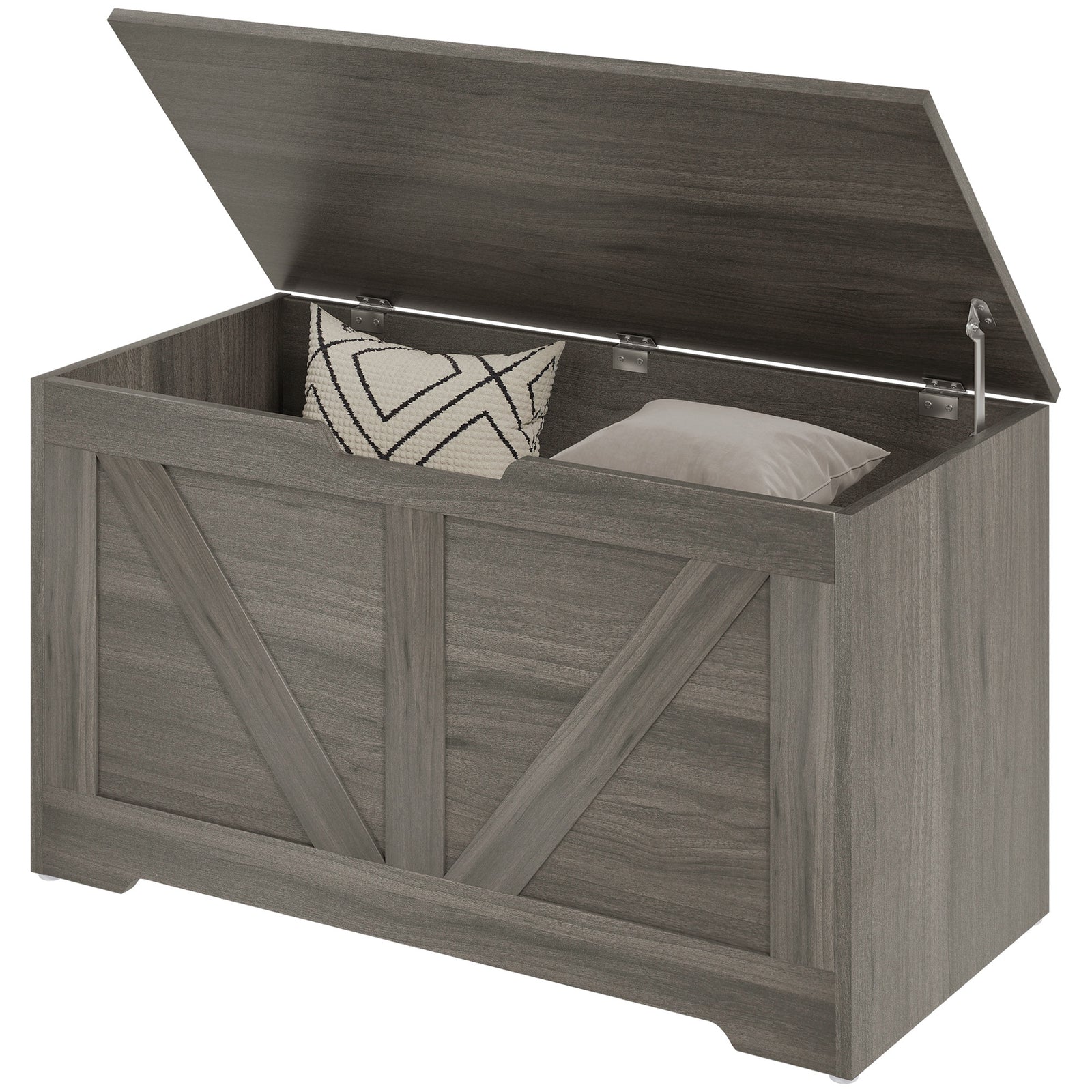 Storage Trunk With 2 Safety Hinges, 80cm | Charcoal Grey