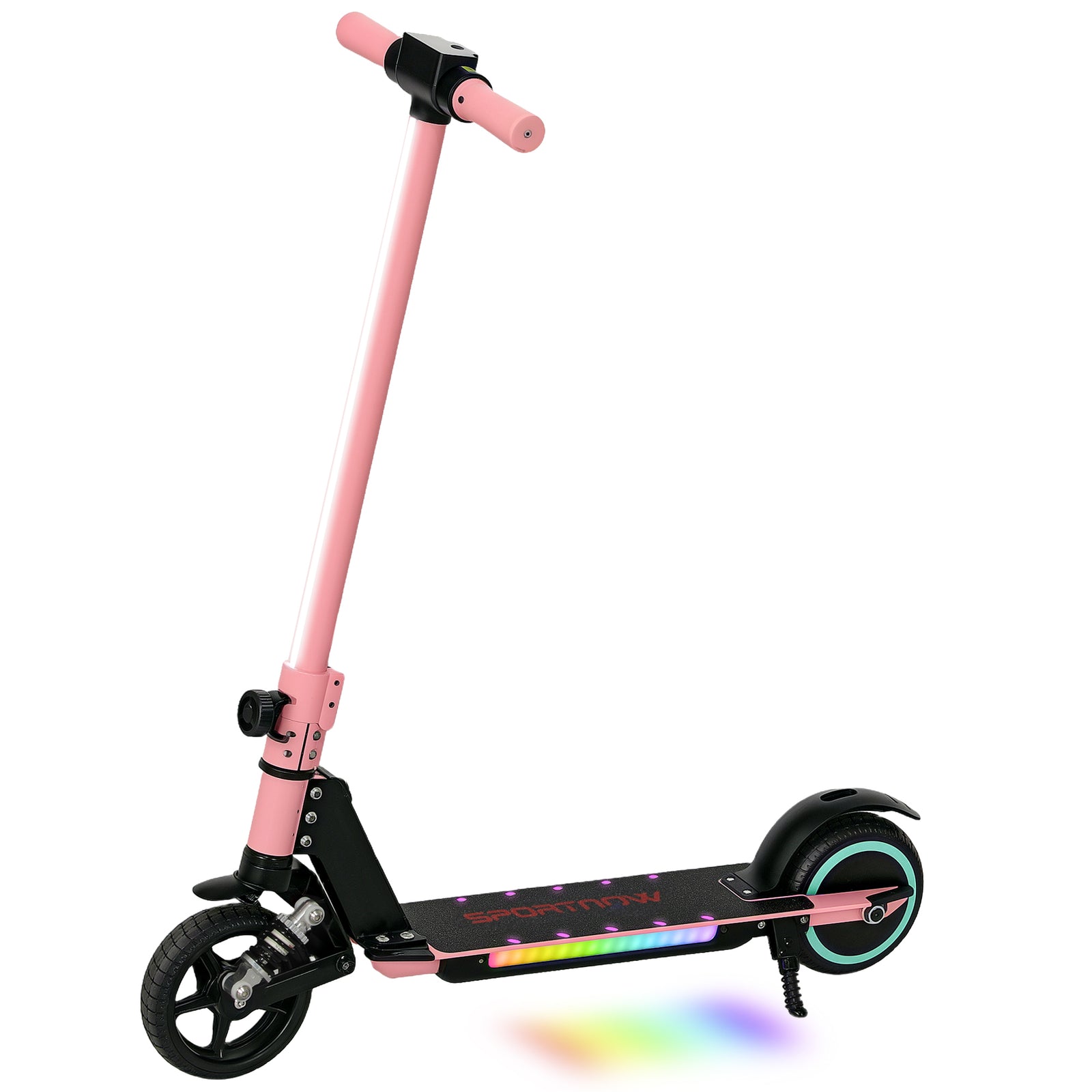 Folding Electric Scooter W/ Led Lights And Display | Pink
