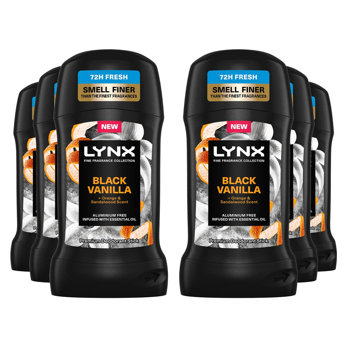 Deodorant Stick Black Vanilla With 72hrs Freshness 50ml, 6 Pack | Set of 6