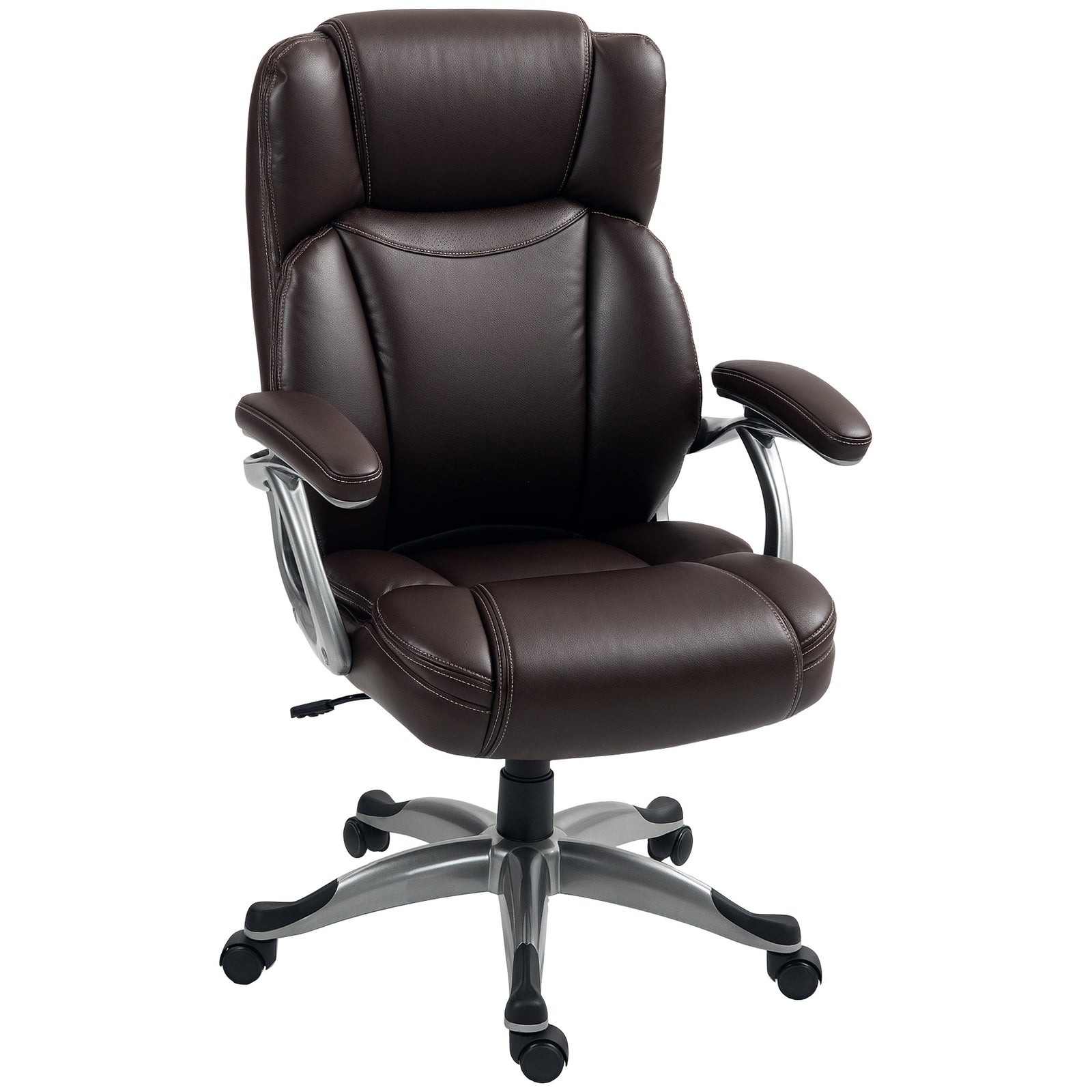 Tilting Executive Office Chair, Pu Leather Desk Chair | Brown