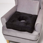 Faux Suede Coccyx Armchair Cushion | 50cm x 50cm | Black