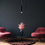 Carbon Black Led Pendant Lamp 1x5w Eye Catching Contemporary Cylindrical Lights With Built In Low Consumption Light Source