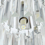 Modern Double Circle Crystal Chandelier Chrome Ceiling Light Droplet Crystal Shade Flush Mount Led Fixture | 30cm x 30cm