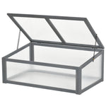 Wooden Cold Frame Greenhouse 100x65x40cm | Gray