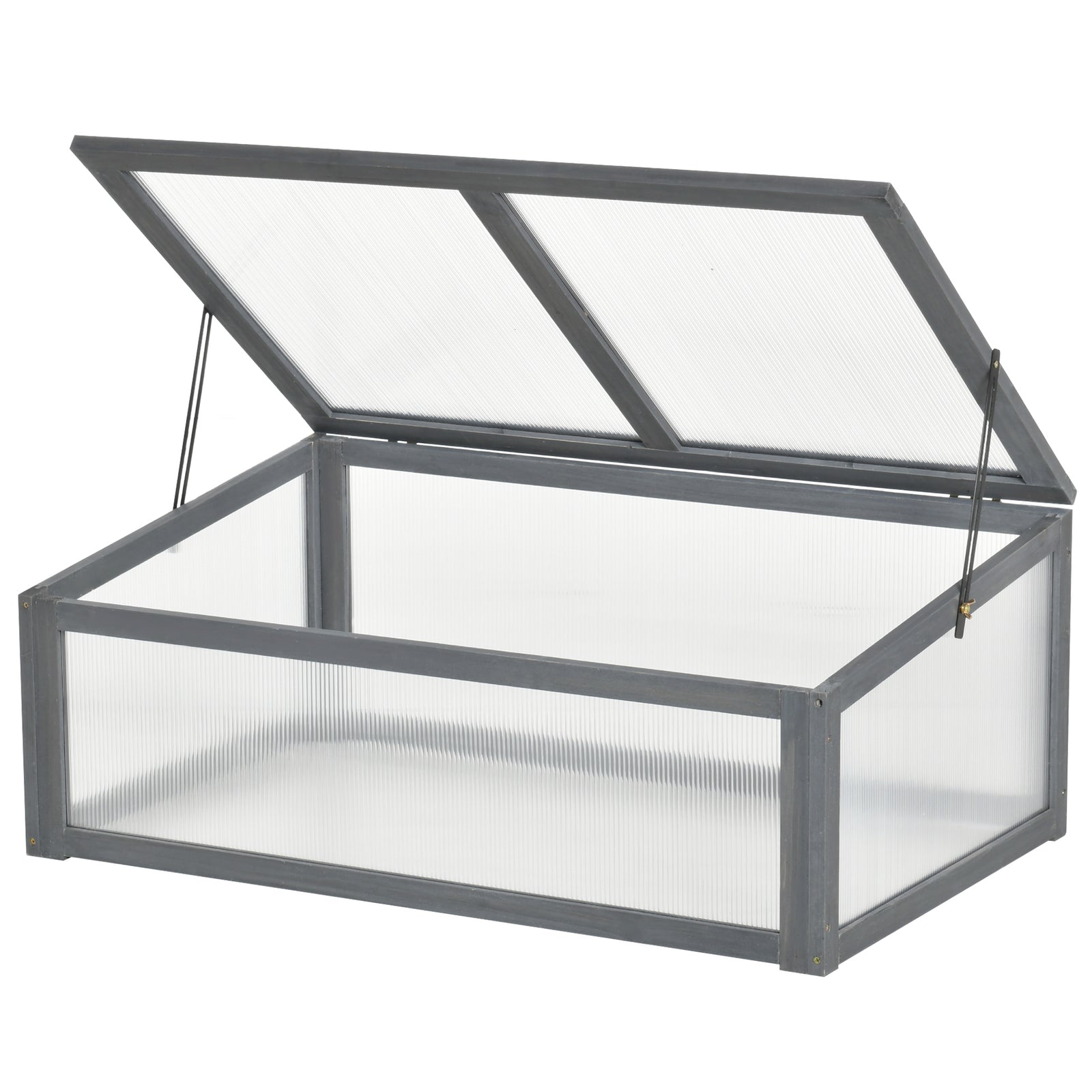 Wooden Cold Frame Greenhouse 100x65x40cm | Gray