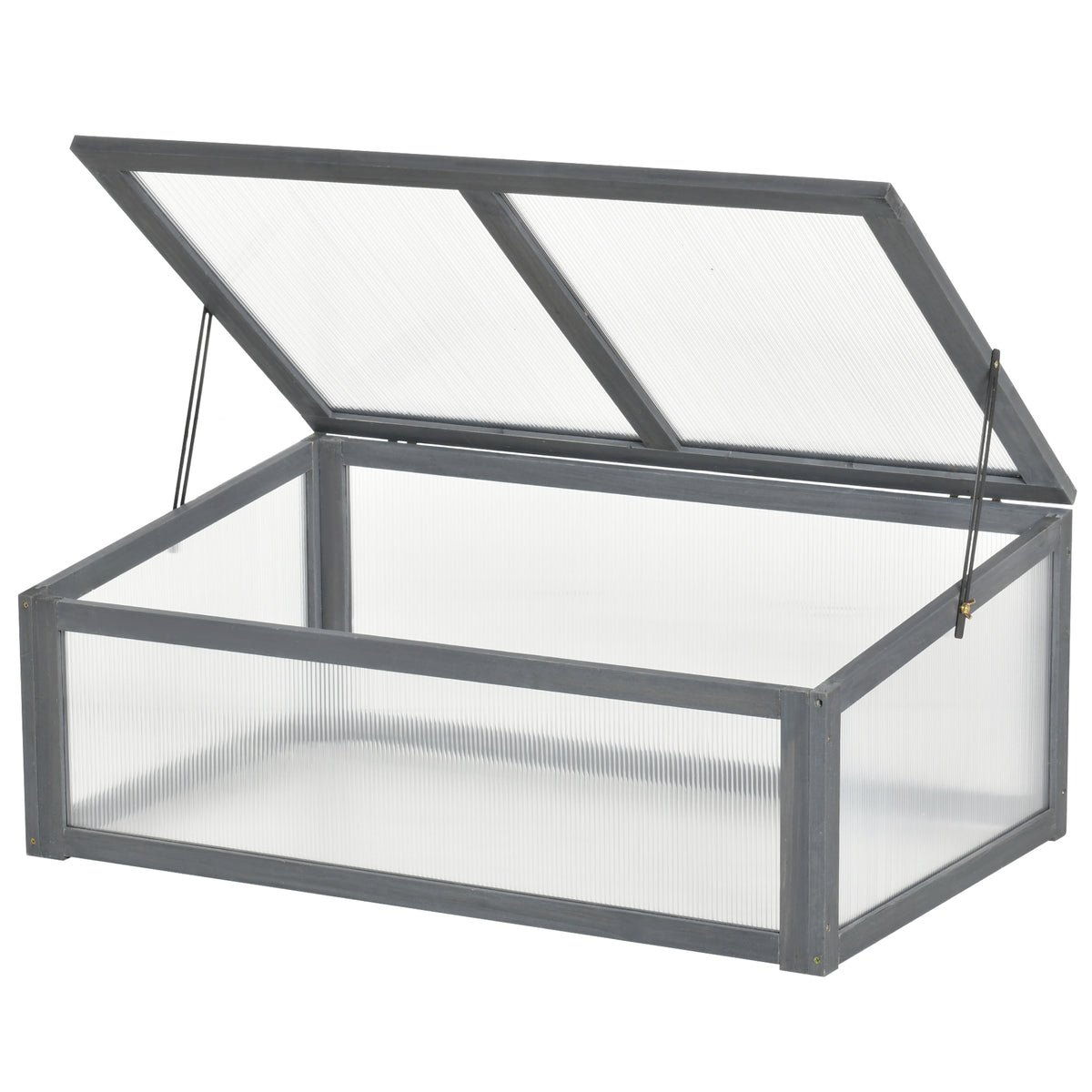 Wooden Cold Frame Greenhouse 100x65x40cm | Grey