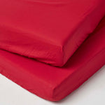 Cotton Fitted Cot Sheets 200 Tc, 60 X 120 Cm, 2 Pack | Cot | Red