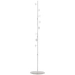 Steel Coat Stand Rack Marble Base 8 Hook Entryway | One Size | White