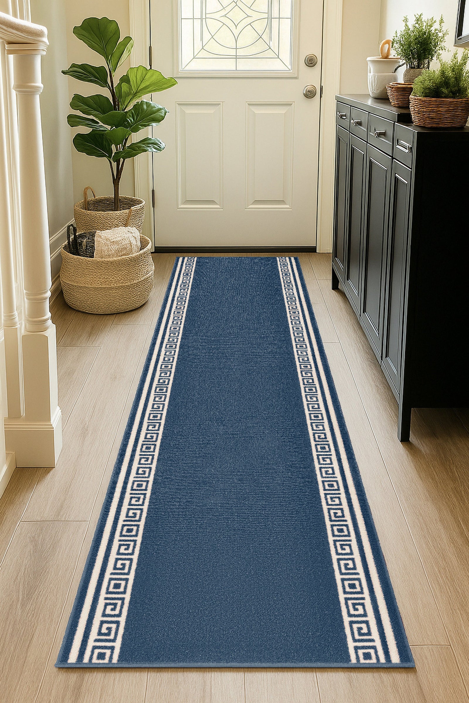 Luna Stair Runner Non-slip Kitchen Mat | 5ft | Blue