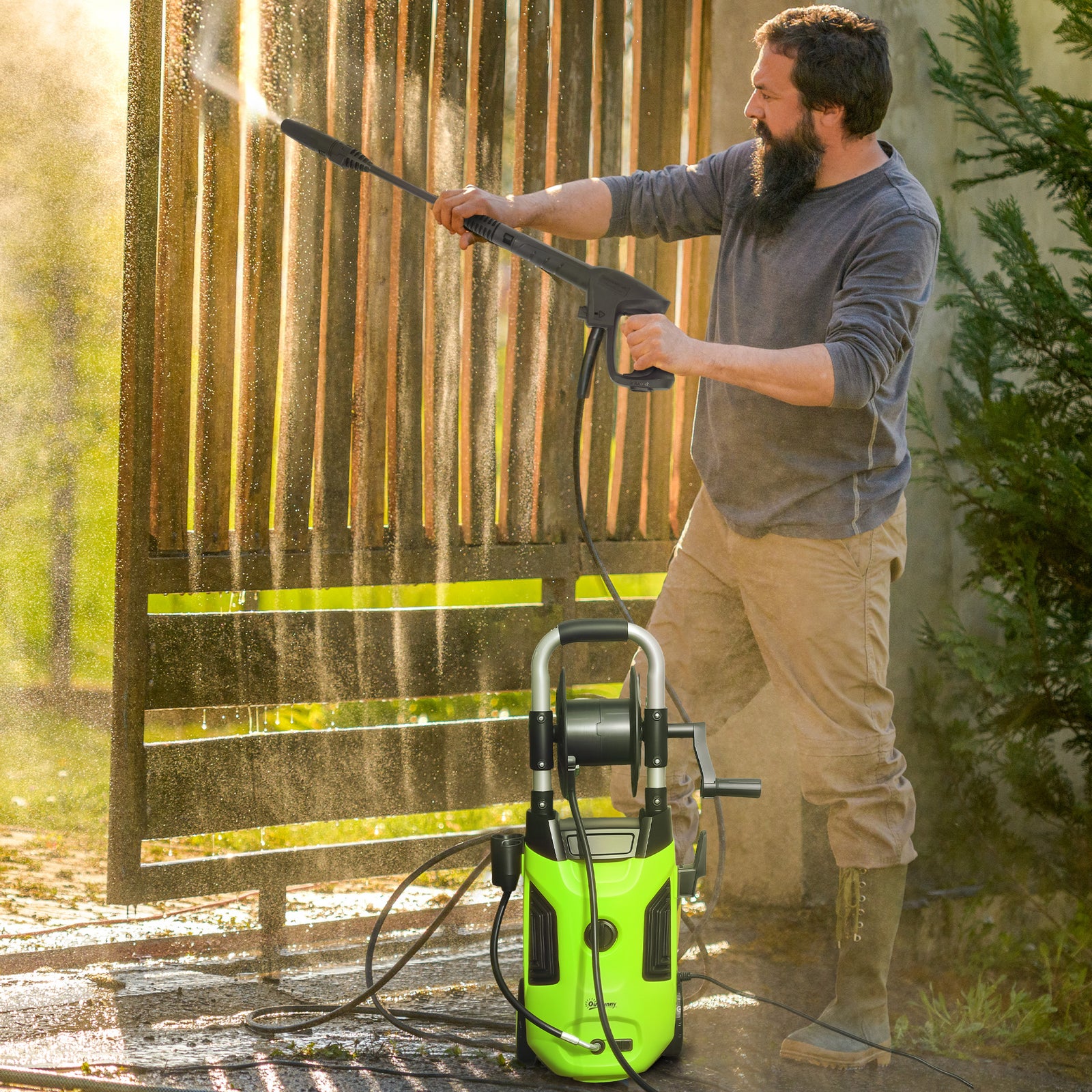 1800w Pressure Washer W/ Reel | Green
