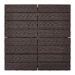 11pcs Interlocking Wpc Deck Tiles, 30x30cm Outdoor Wood-plastic Composite Patio Flooring, Slip-resistant Garden Balcony Tiles | Chocolate