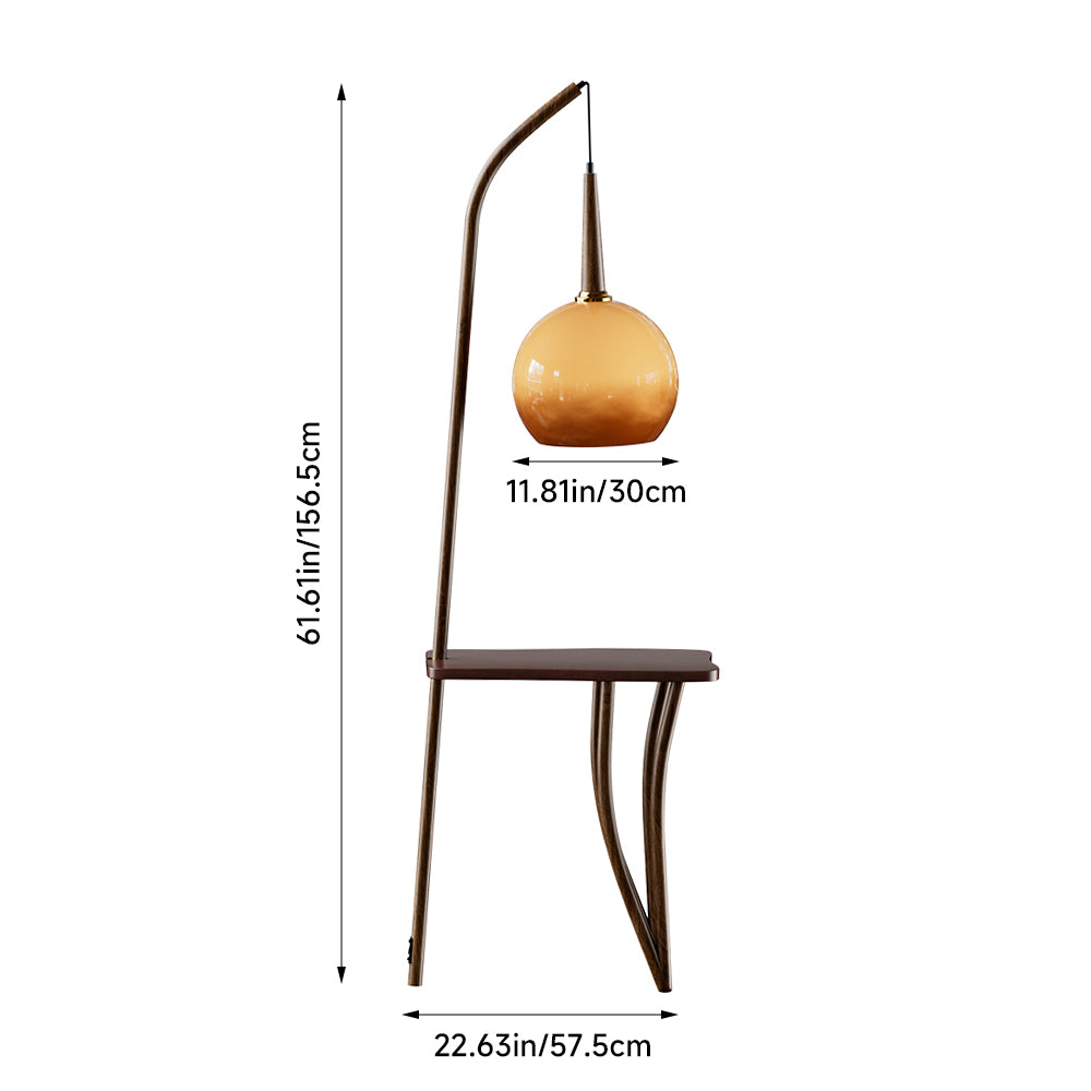 Breeins Vintage Style Floor Lamp With Irregular Design And Pomelo-shaped Lampshade