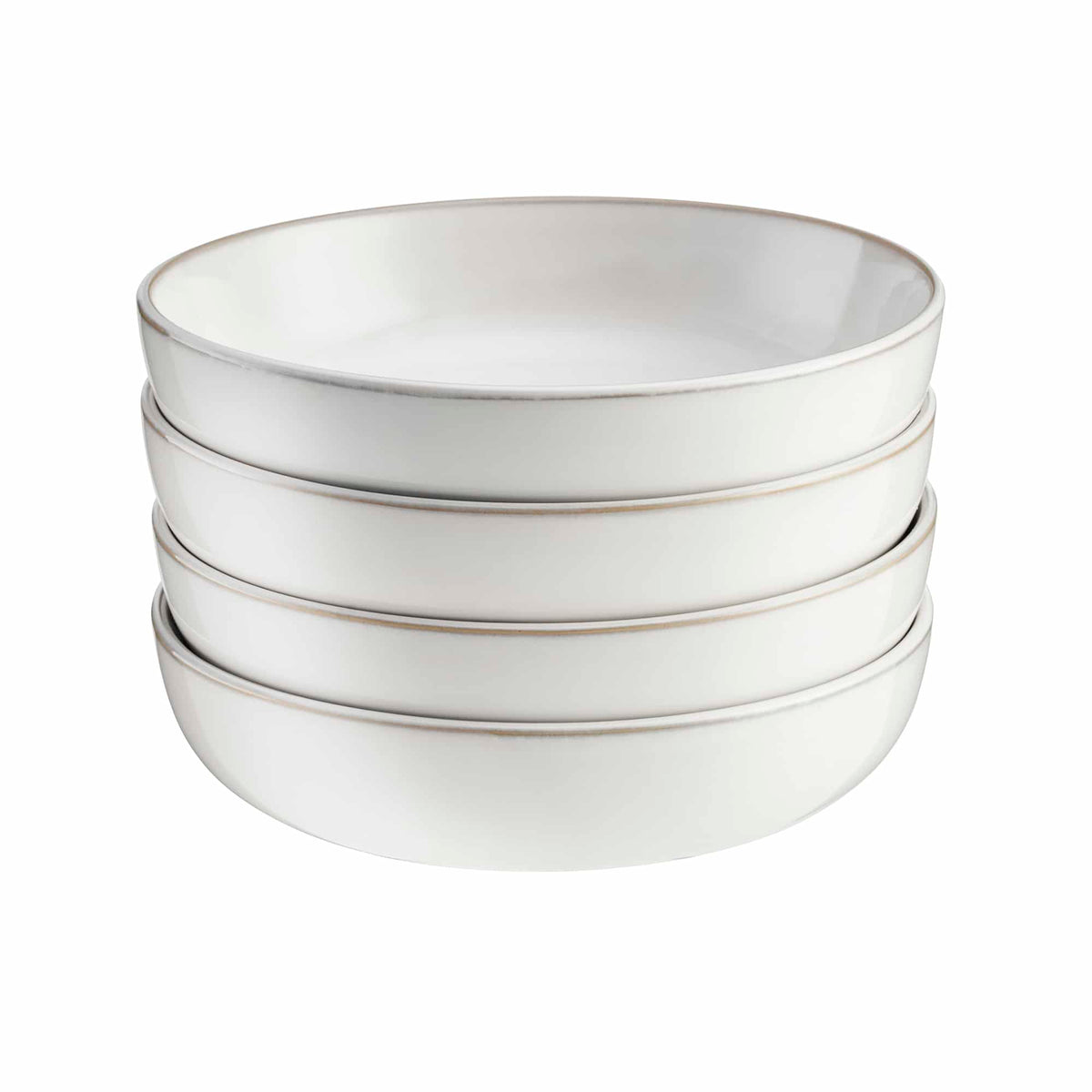 Set Of 4 Nordic Stoneware Pasta Bowls | Set of 4 | White