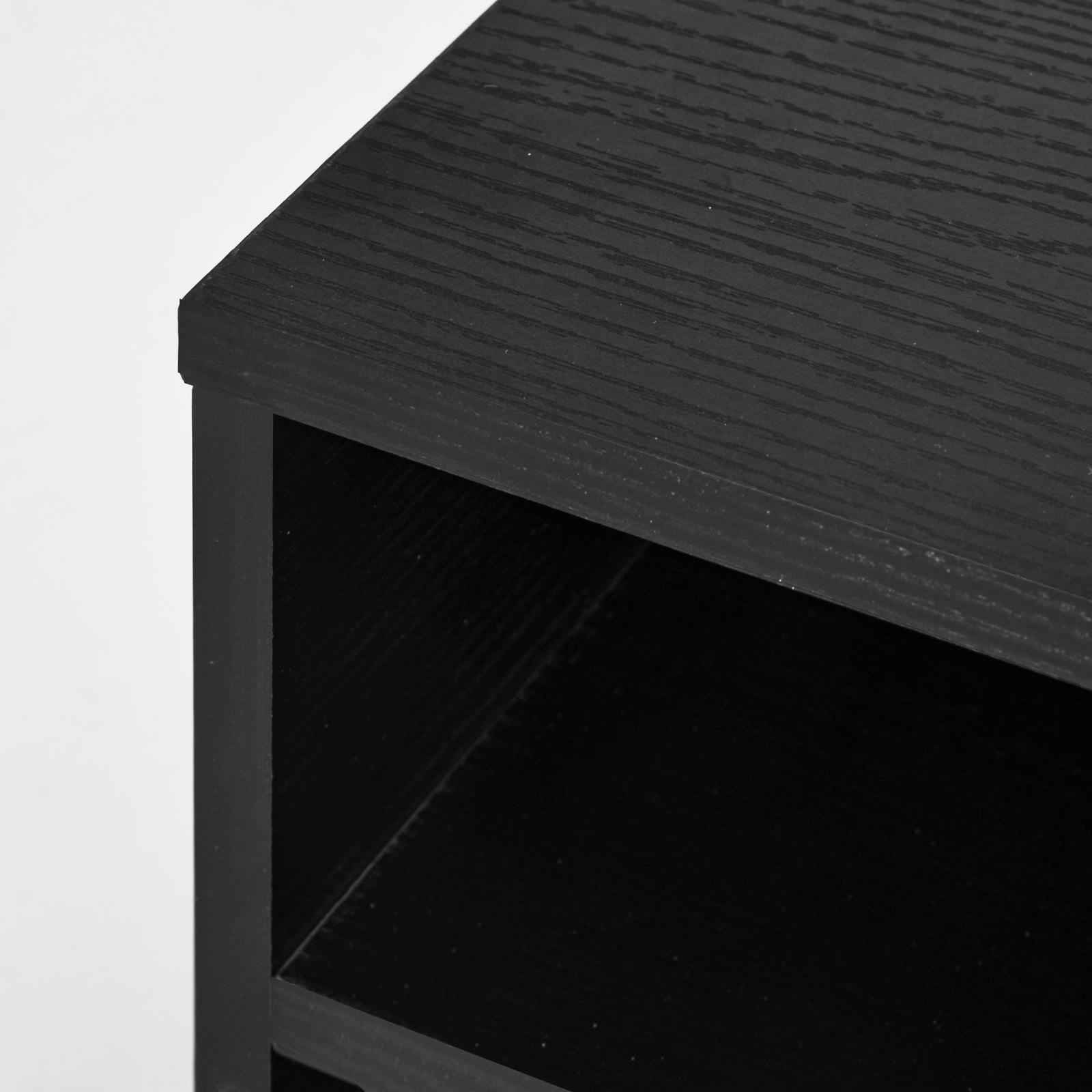 Desktop Printer Stand With 3 Open Compartments | One Size | Black