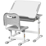 Kids Desk And Chair Set W/ Drawer, Pen Slot Hook | Gray