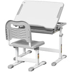 Kids Desk And Chair Set W/ Drawer, Pen Slot Hook | Grey