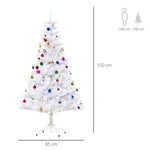 5ft Snow Artificial Christmas Tree W/ Metal Stand Decorations Home White | 5ft | White