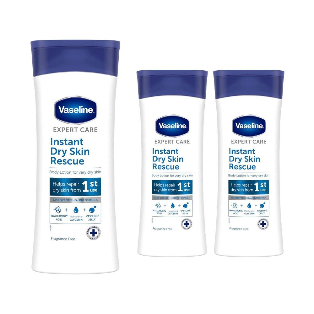 Expert Care Instant Rescue Body Lotion For Dry Skin, 3x 400ml