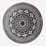 Luxury Outdoor Rug Waterproof Reversible Round For Garden Patio, Monochrome Motif