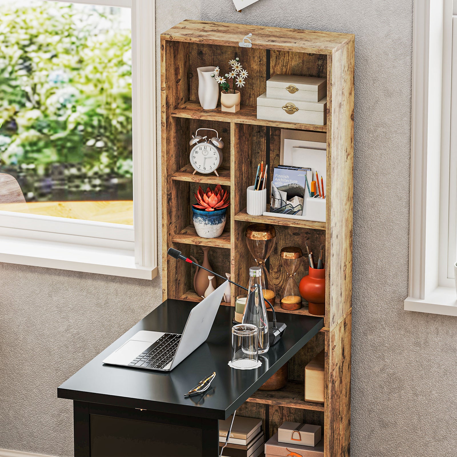 Convertible Desk W/ Blackboard Multi-function Computer | Brown