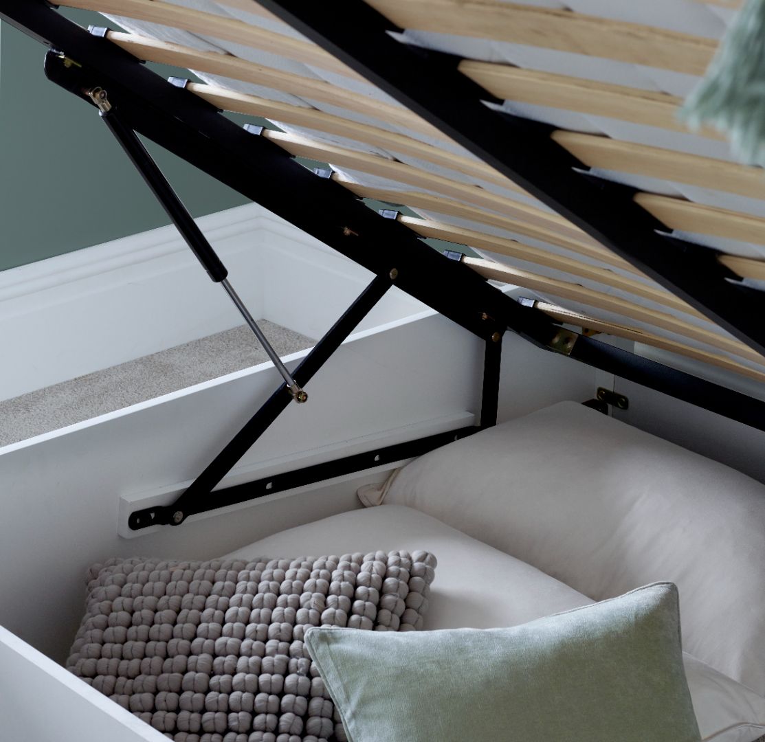Dawson Wooden Ottoman Bed | Double | White