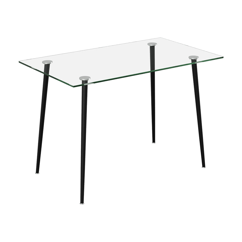 120cm W X 70cm D X 75cm H Modern Dining Table With Tempered Glass Tabletop & Metal Legs