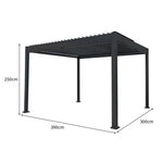 Aluminium Pergola With Anthracite Blinds & Led Lights | 3m x 4m | Anthracite