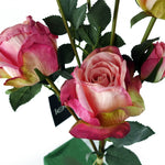 6 X 60cm Pink Rose Artificial Flower Sprays - 24 Flowers 18 Buds