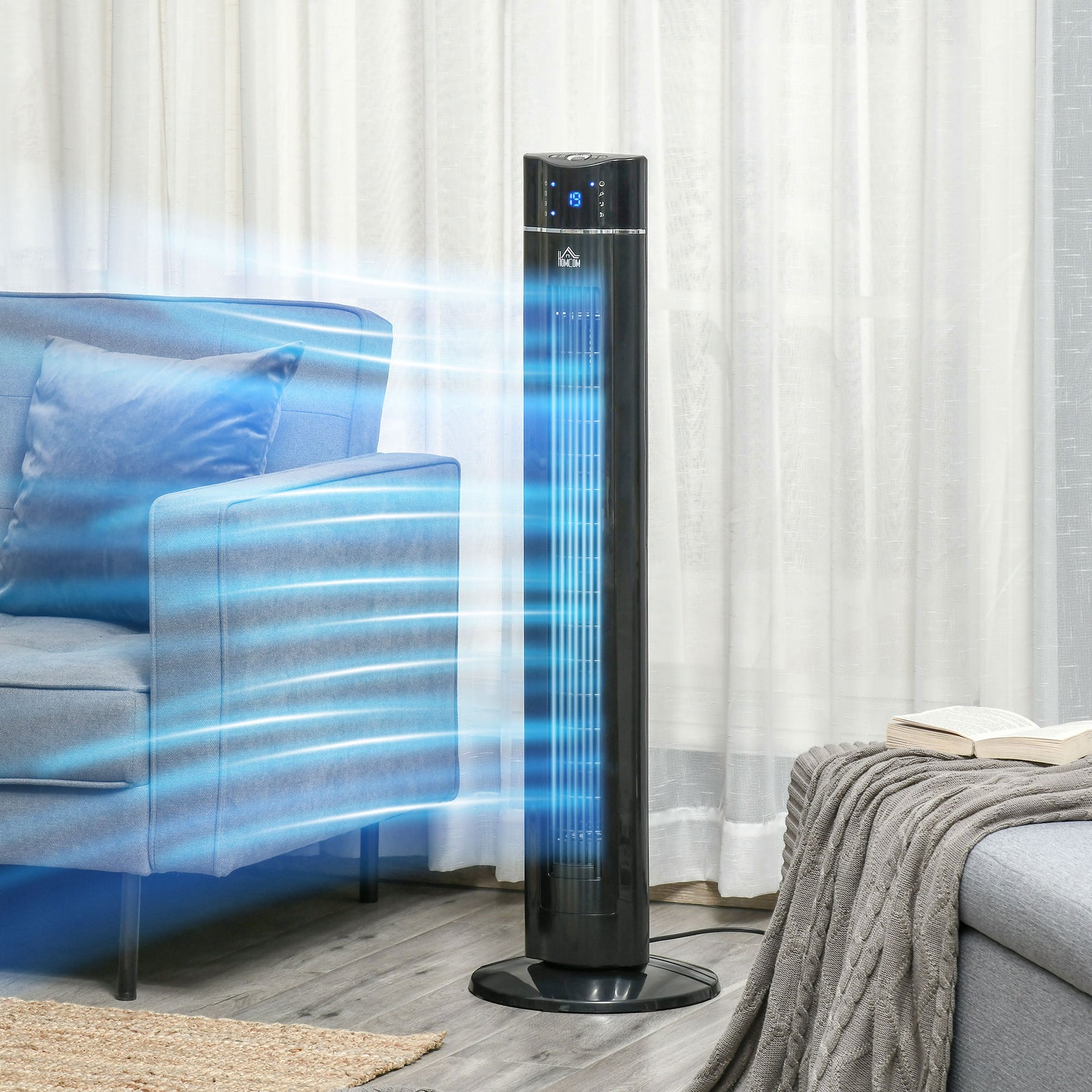 Tower Fan Anion Cooling Bedroom W/ Oscillating, Remote