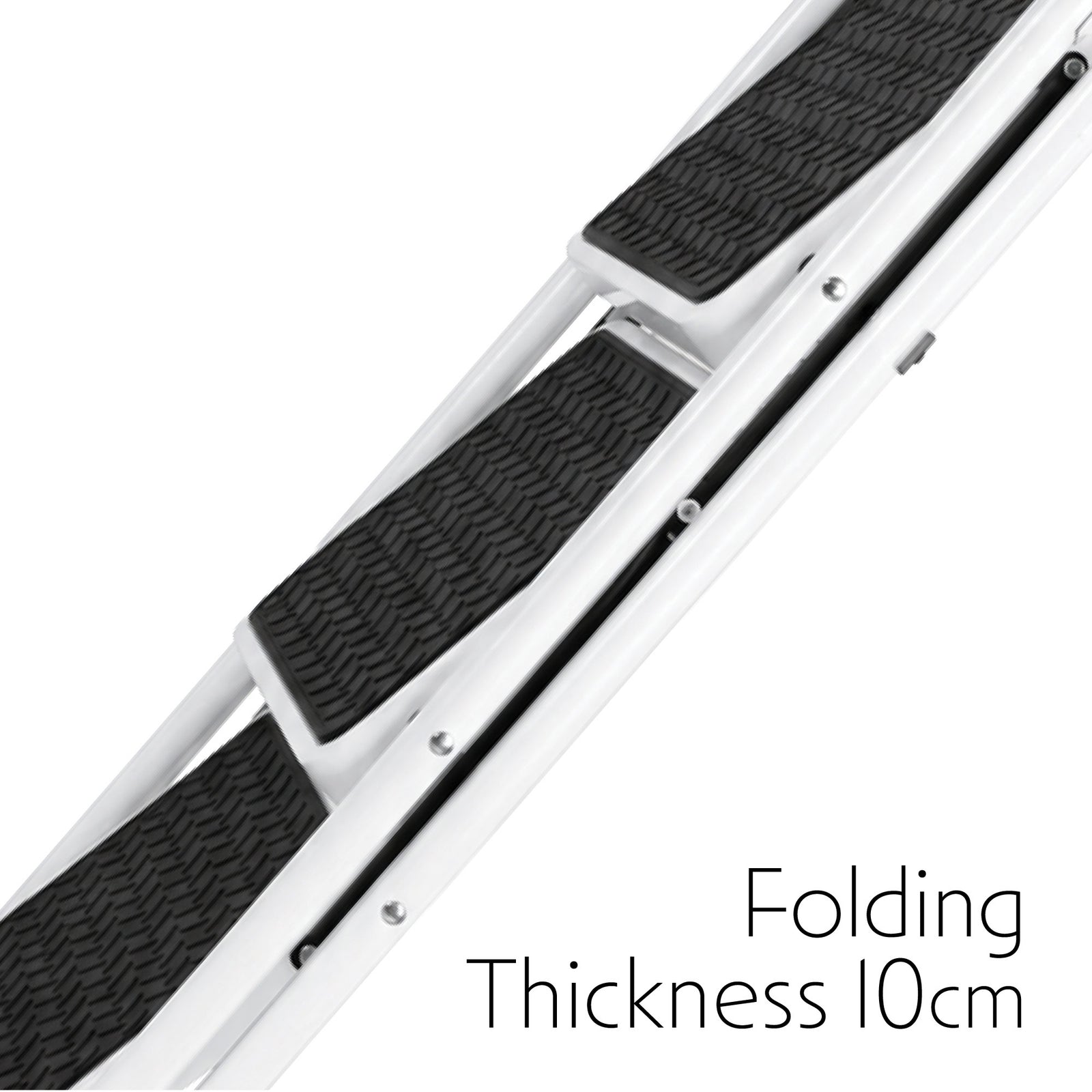 Step Ladder Premium Heavy-duty Steel Folding Step Stool 150kg Capacity | 3 Step | White
