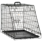 Metal Collapsible Car Dog Cage W/ Removable Tray