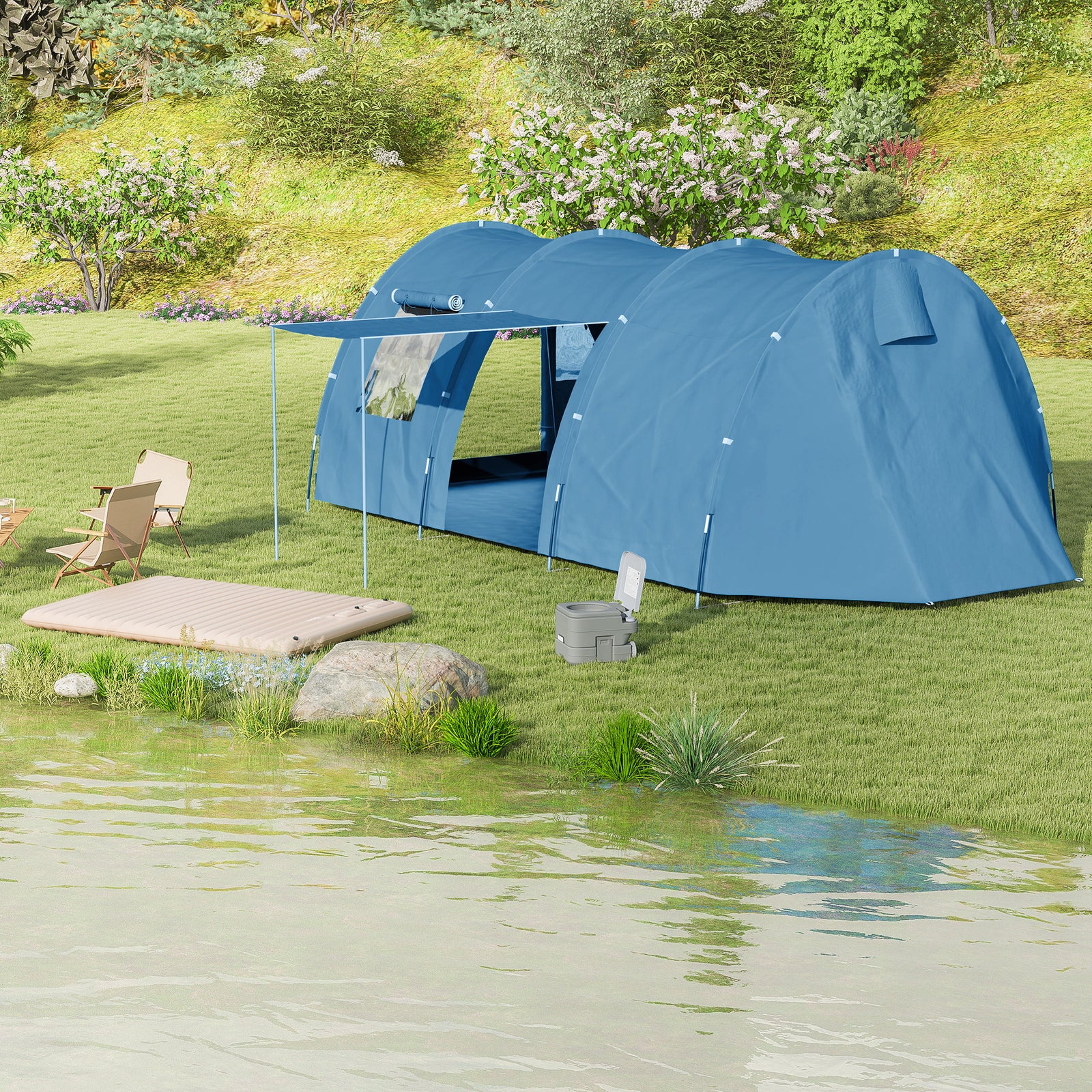 Double Air Bed With Foot Pump Inflatable Mattress | White