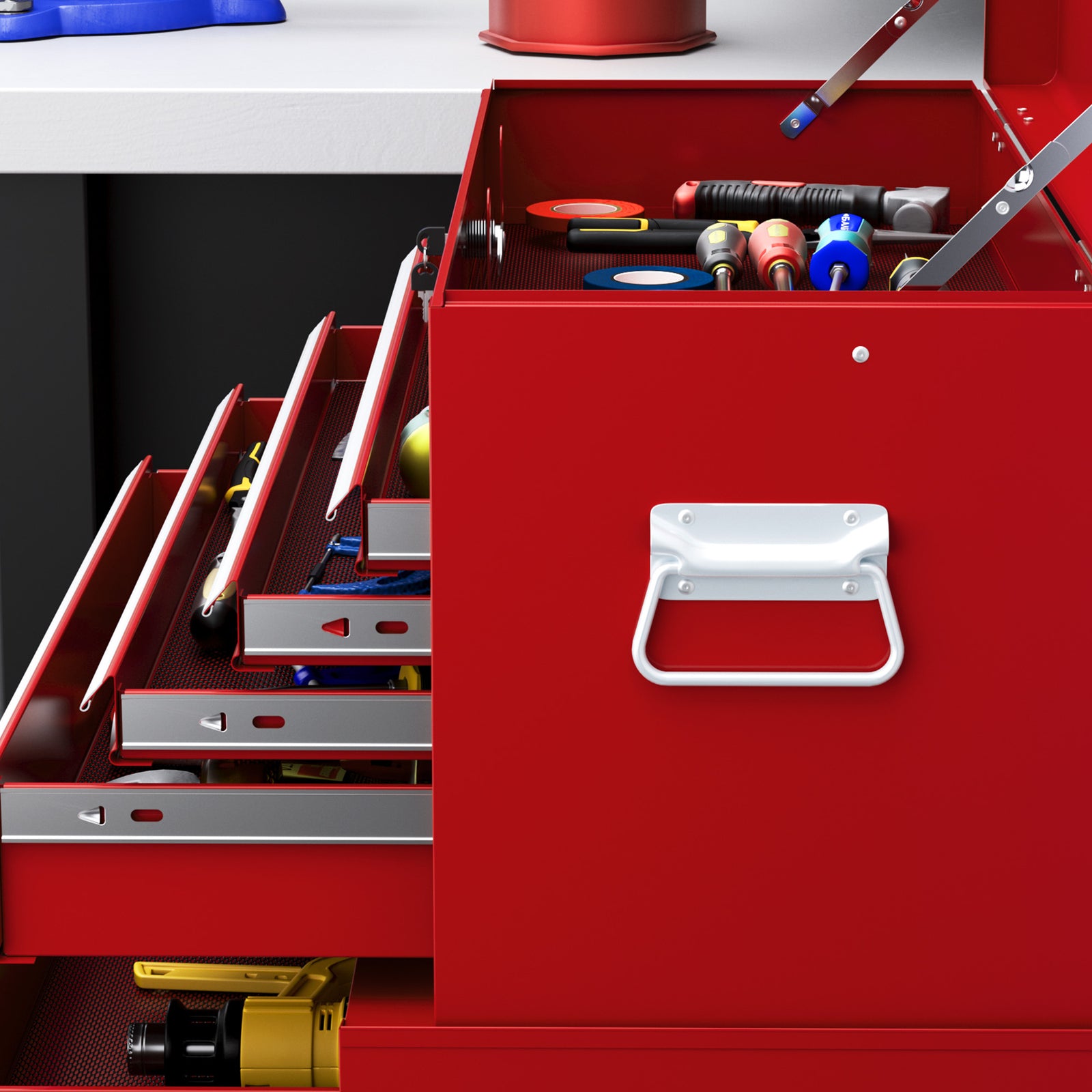 Top Chest And Roller Cabinet Combo Metal Tool Cabinet | Red